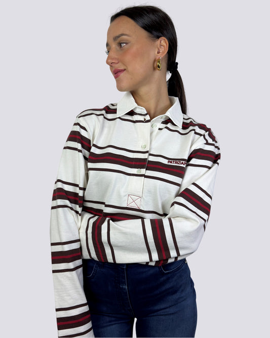 Polo cropped con manica lunga