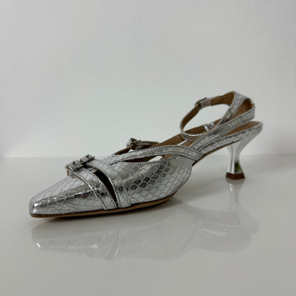 Wo Milano Scarpa Slingback con Tacco