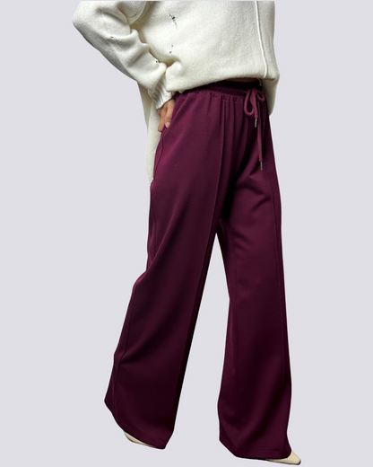 Pantalone con coulisse bordeaux