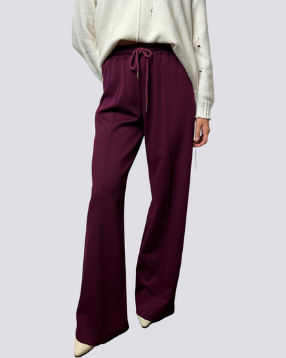 Pantalone con coulisse bordeaux