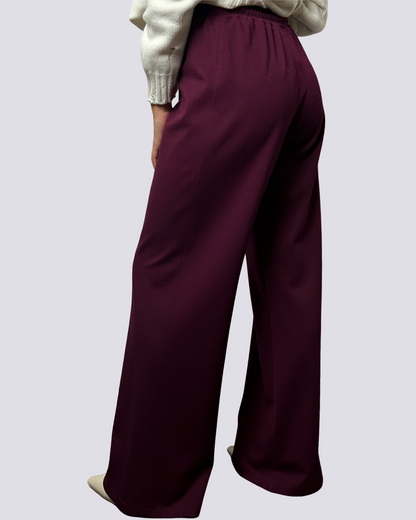 Pantalone con coulisse bordeaux