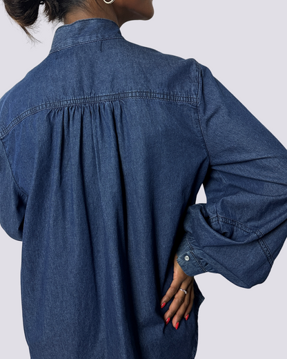 Camicia in denim con strass