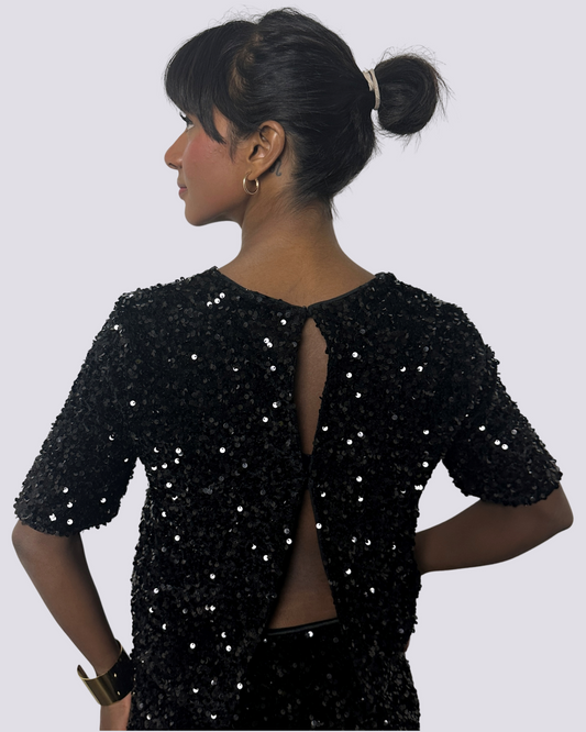 Maglia in paillettes nero