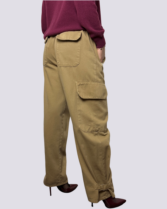 Pantalone cargo cammello