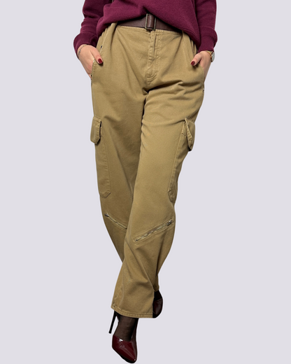 Pantalone cargo cammello