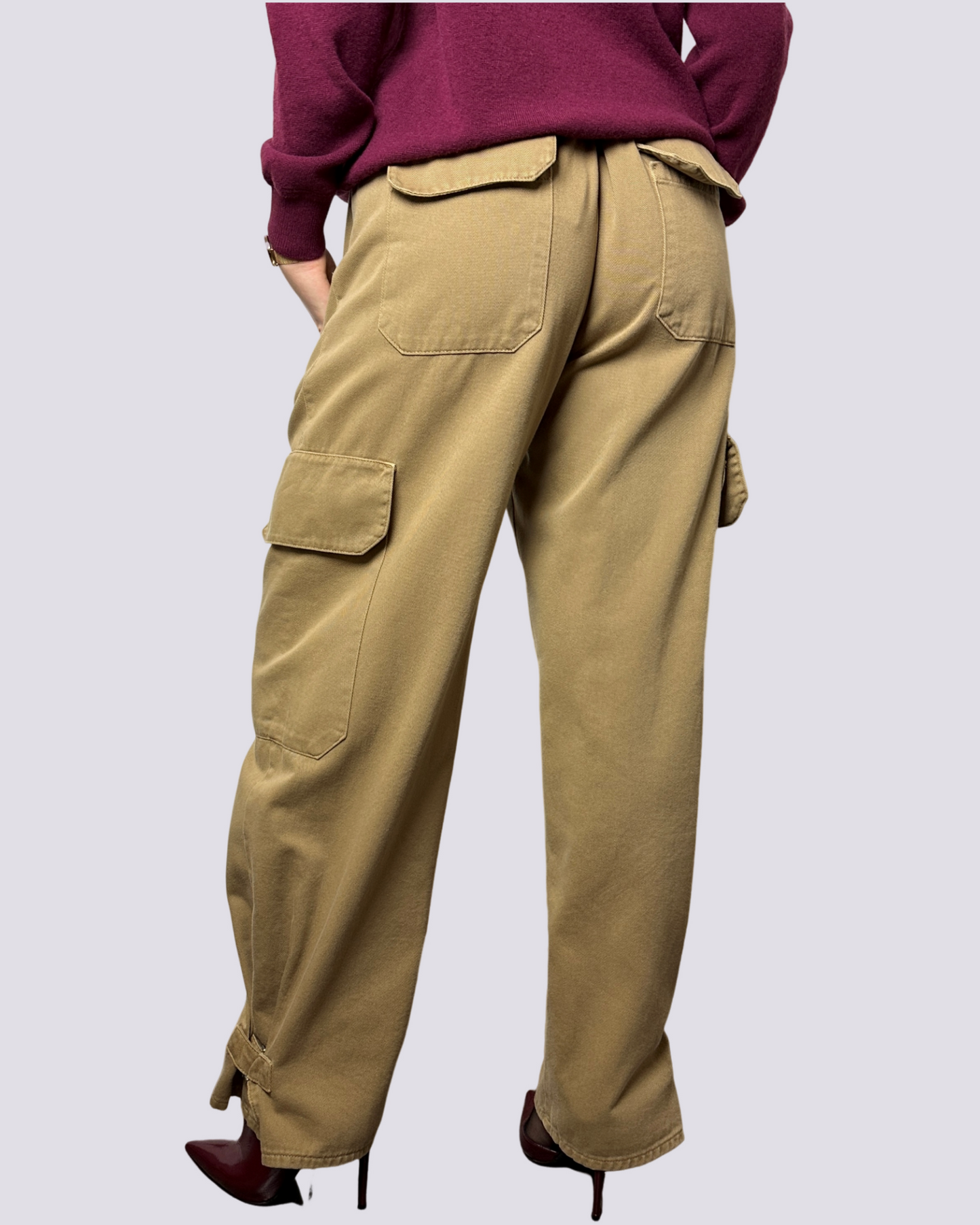 Pantalone cargo cammello