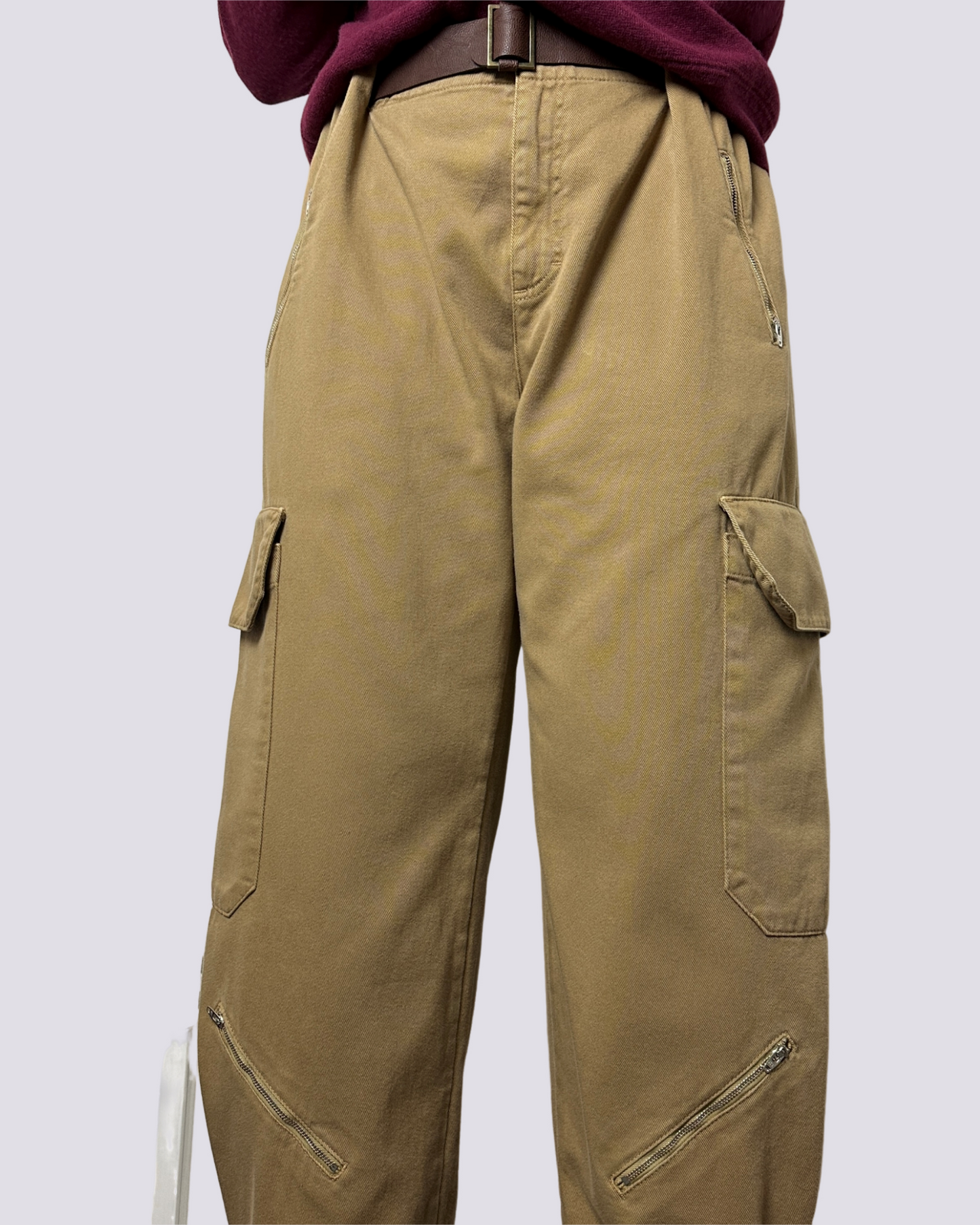 Pantalone cargo cammello