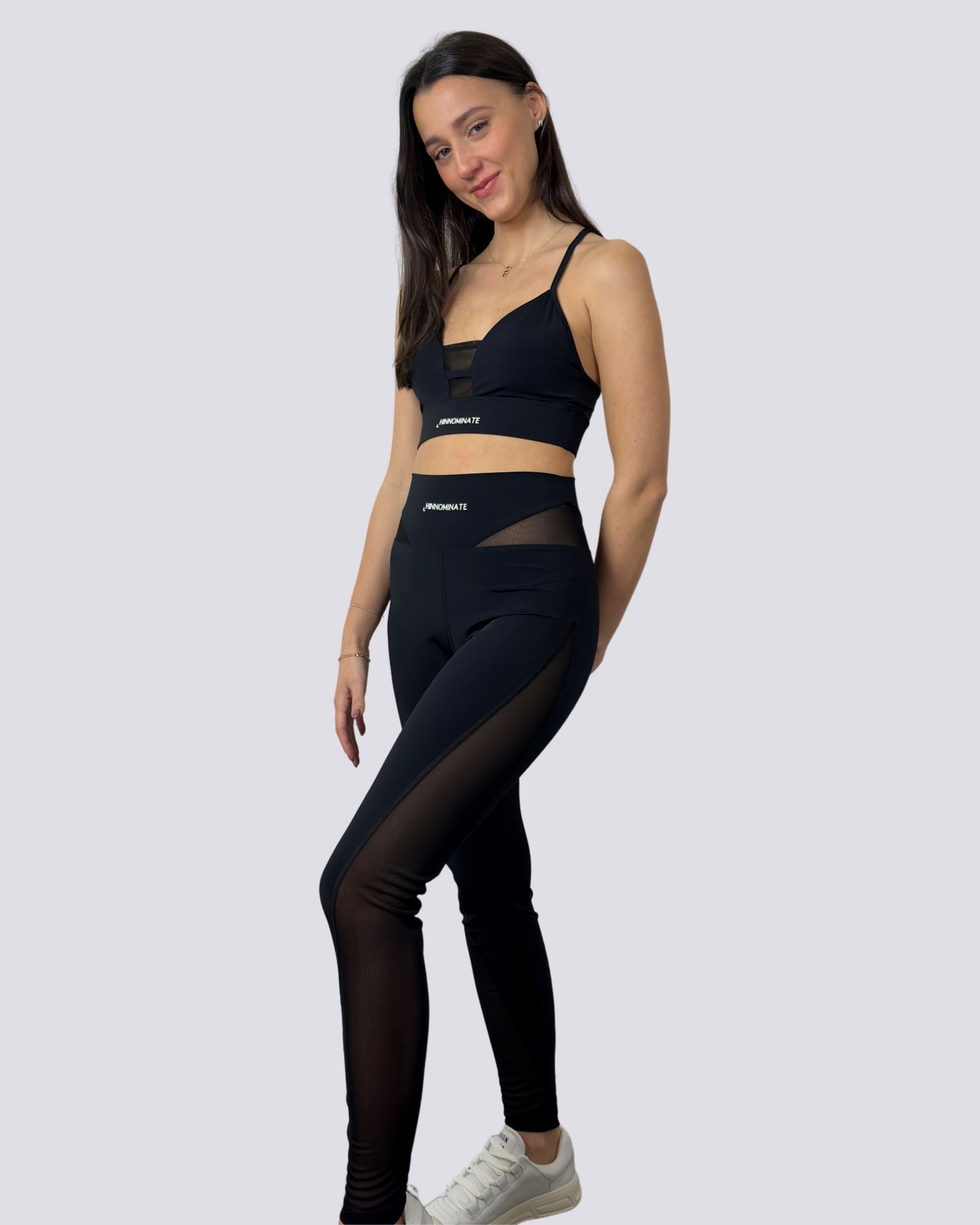 Hinnominate Crop Top con Tulle Nero