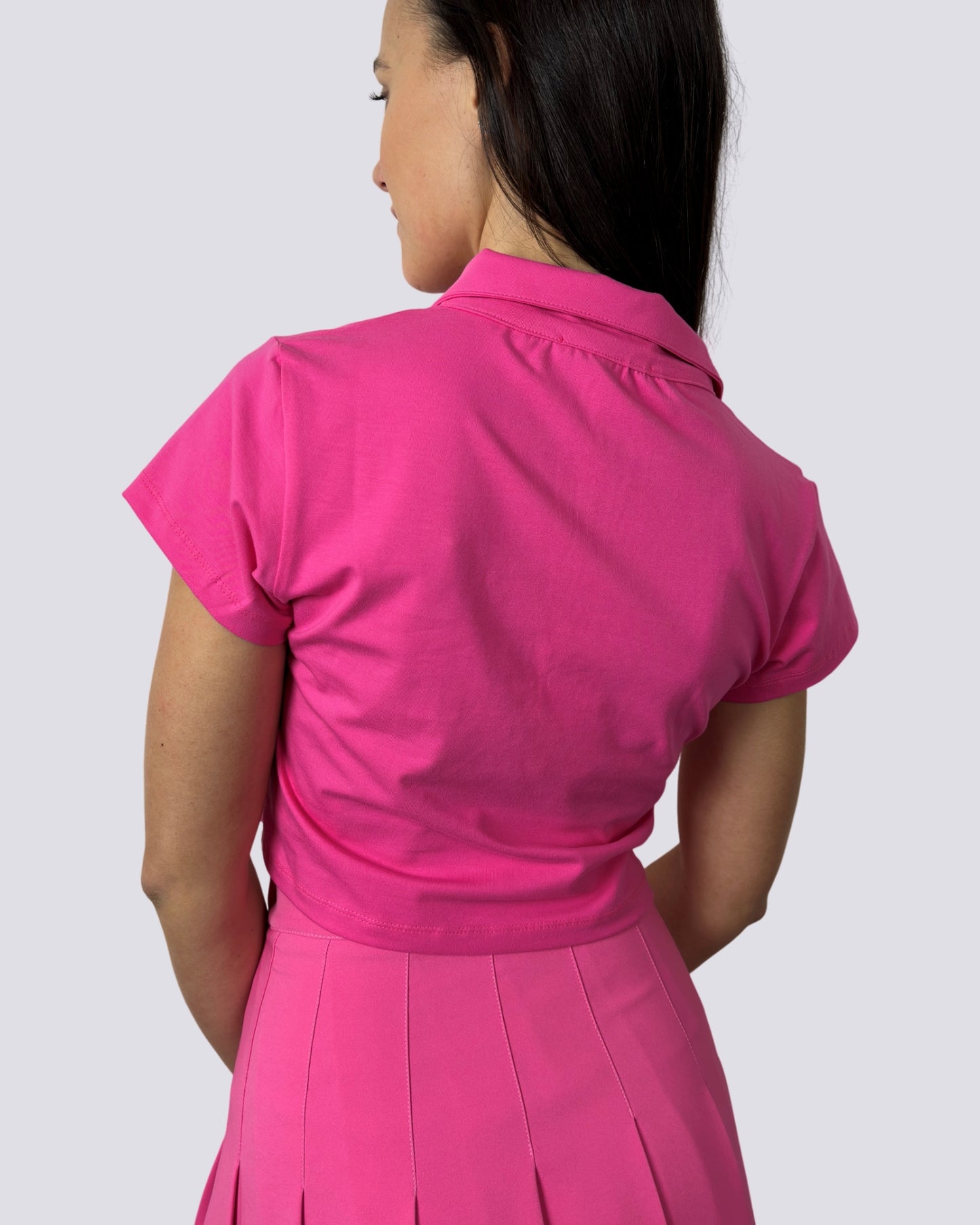 Hinnominate Maglia Polo Crop Fucsia