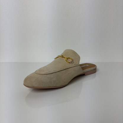 Parisienne Slipper in Pelle Scamosciata Avorio