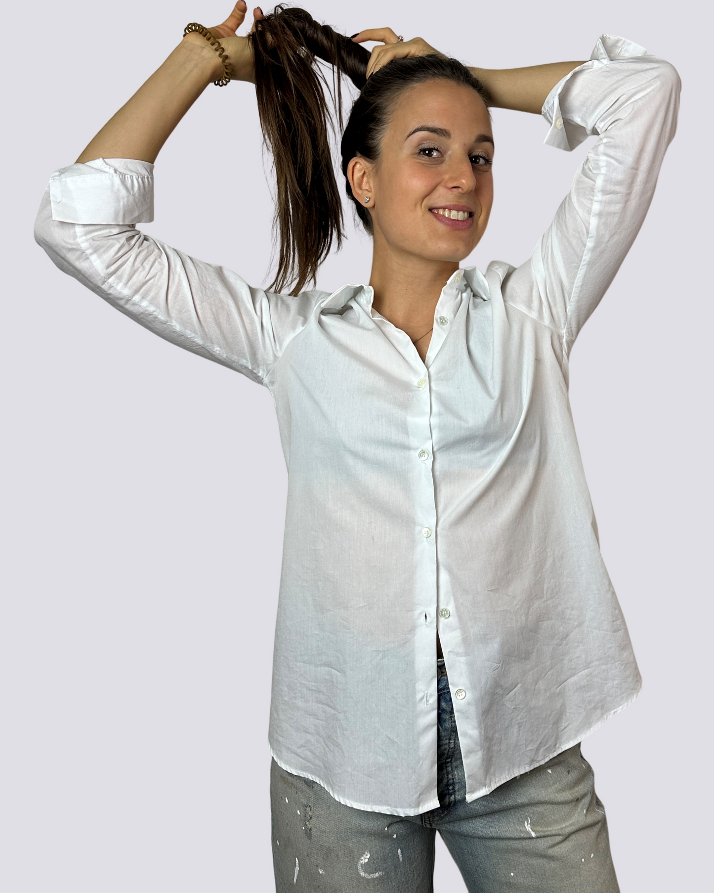 Camicia in cotone bianco