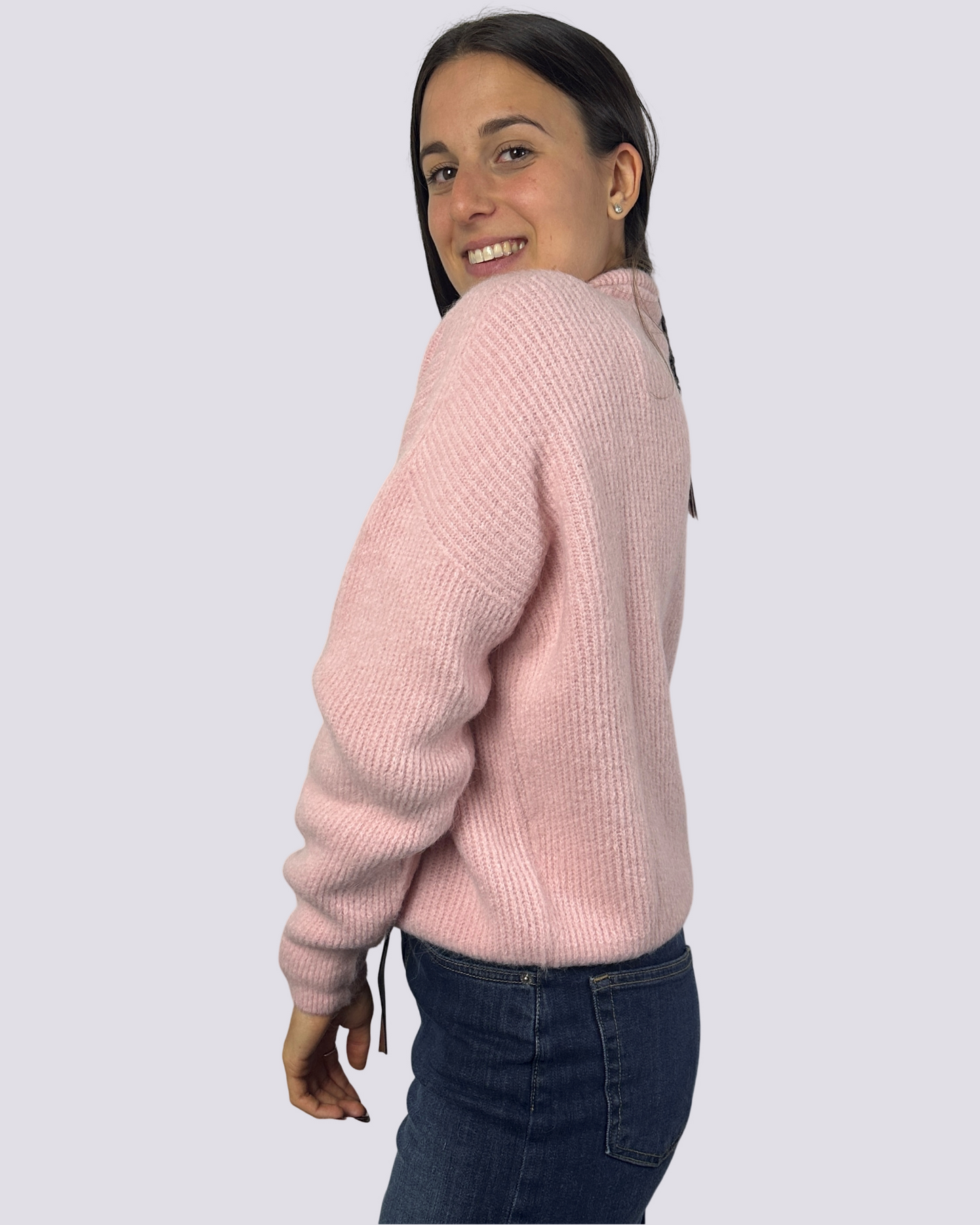 Maglione con collo alto Rosa