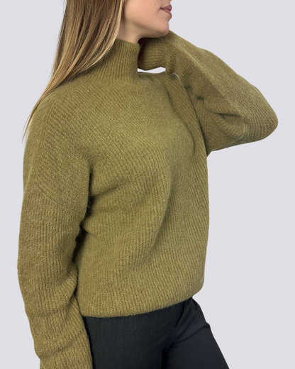 Maglione con collo alto Verde