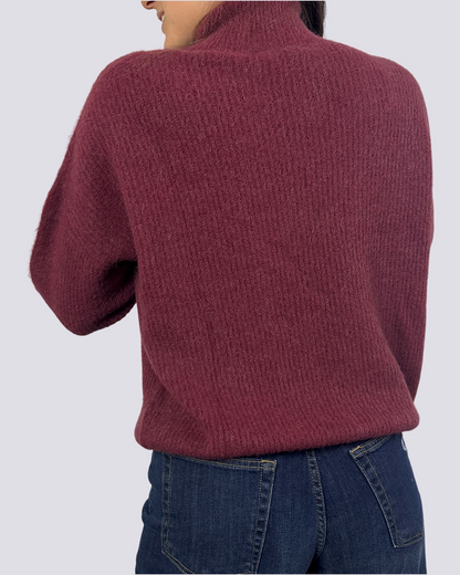 Maglione con collo alto Bordeaux