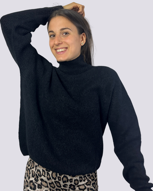 Maglione con collo alto Nero